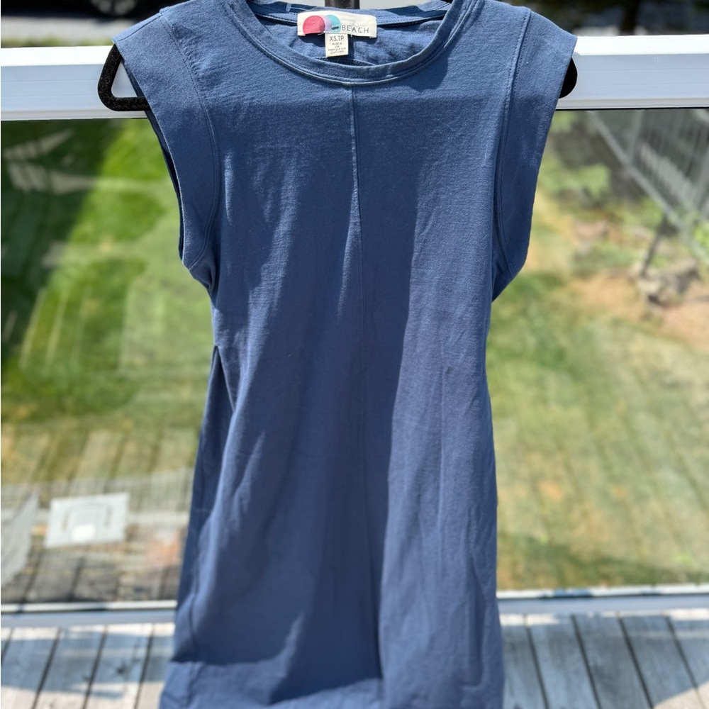 Free People Blue Midi Dress with Graceful Silhouette